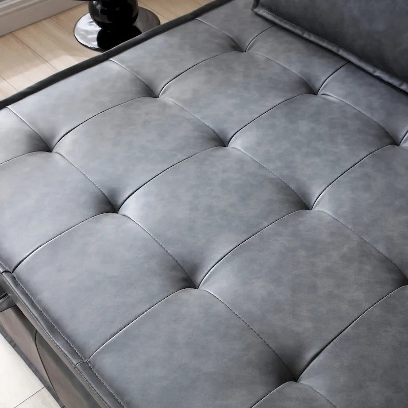 Canapé-lit gigogne en simili-cuir 99 cm avec dossier réglable