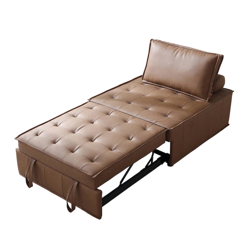 Canapé-lit gigogne en simili-cuir 99 cm avec dossier réglable