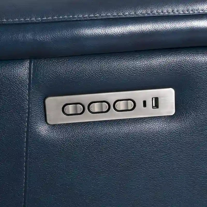 Causeuse inclinable électrique en cuir zéro gravité 73 po avec appuie-tête électrique, soutien lombaire électrique et ports USB et USB-C