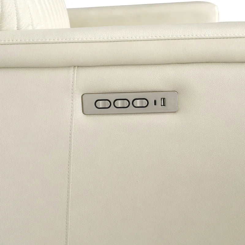 Causeuse inclinable électrique en cuir zéro gravité 73 po avec appuie-tête électrique, soutien lombaire électrique et ports USB et USB-C