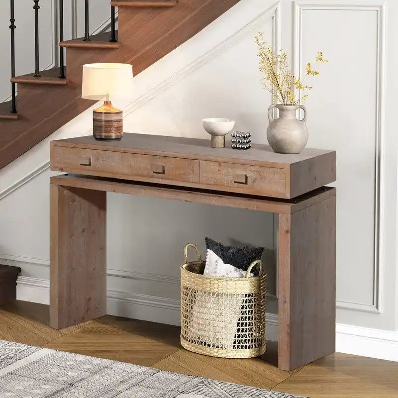 47 Entryway Table with Drawers, Wood Console Table For Entry Way, Hallway,Foyer, Corridor, Office