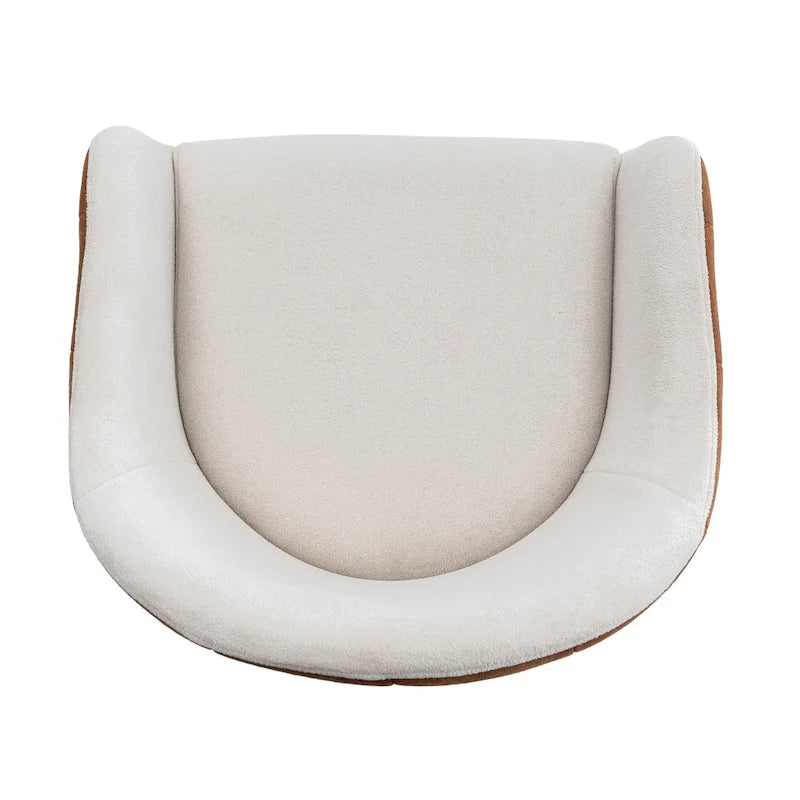 26.5" Modern Upholstered Counter Stools with Metal Legs, Set of 2 - Beige & Brown