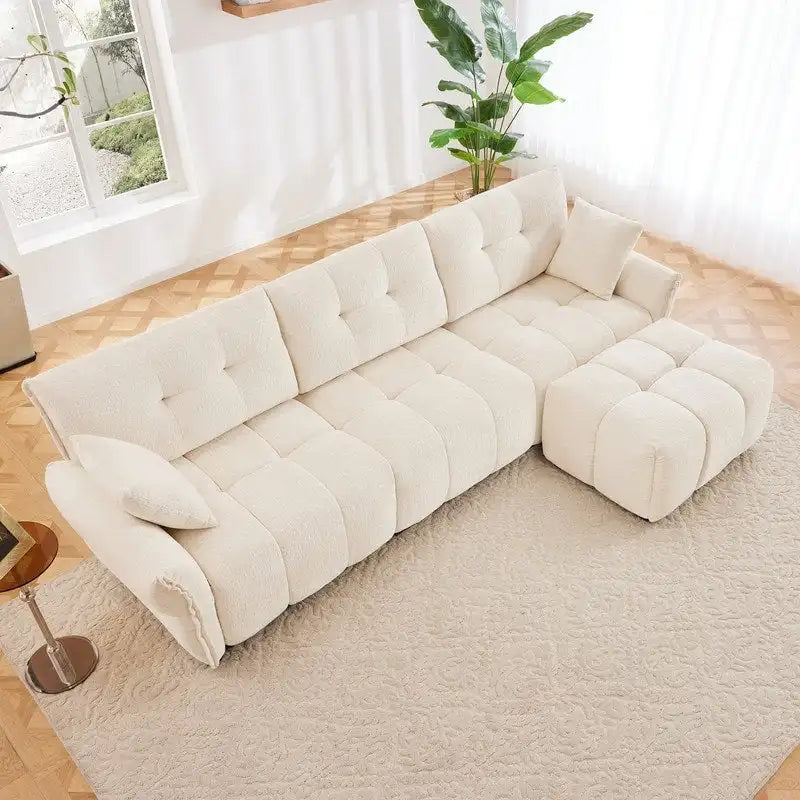 110.2 Three Seater Upholstered Sofa, 1 Ottoman