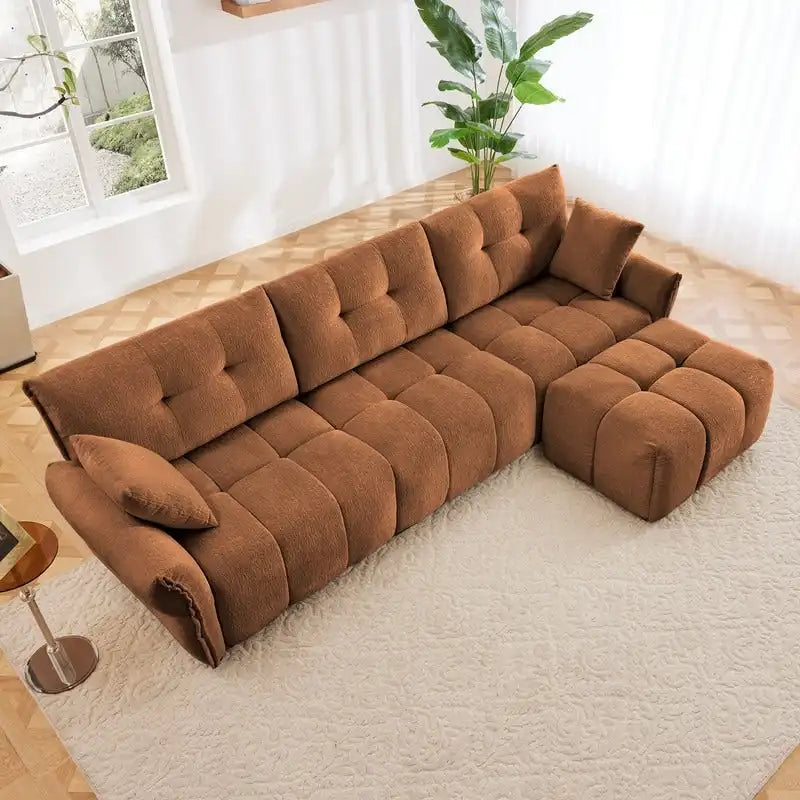 110.2 Three Seater Upholstered Sofa, 1 Ottoman