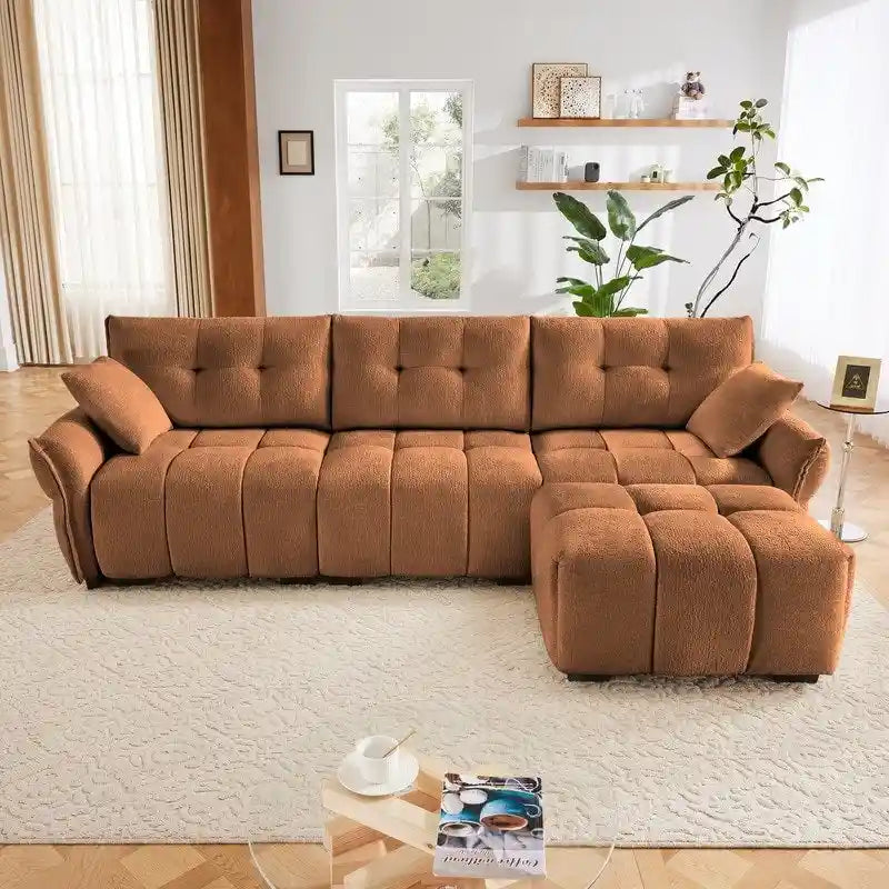 110.2 Three Seater Upholstered Sofa, 1 Ottoman