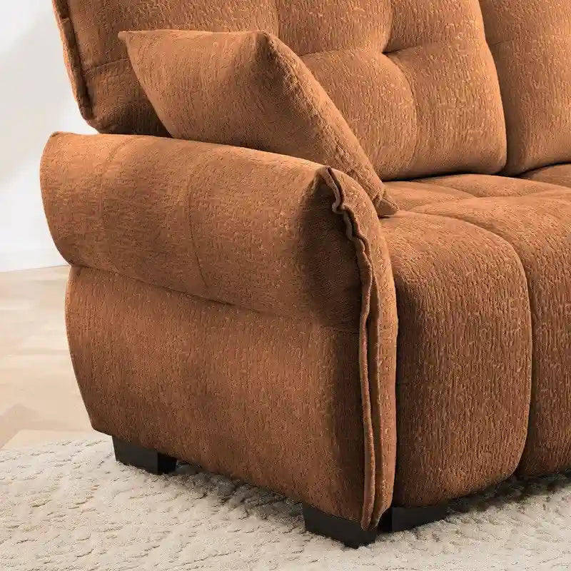 110.2 Three Seater Upholstered Sofa, 1 Ottoman
