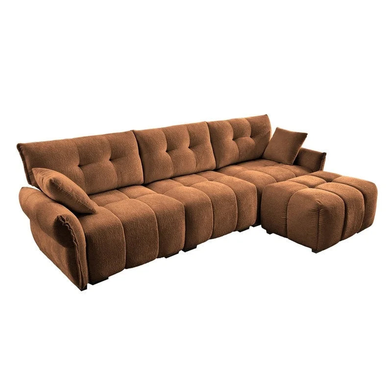 110.2 Three Seater Upholstered Sofa, 1 Ottoman