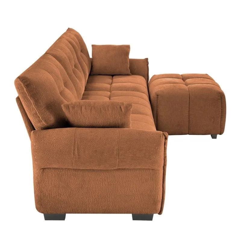 110.2 Three Seater Upholstered Sofa, 1 Ottoman