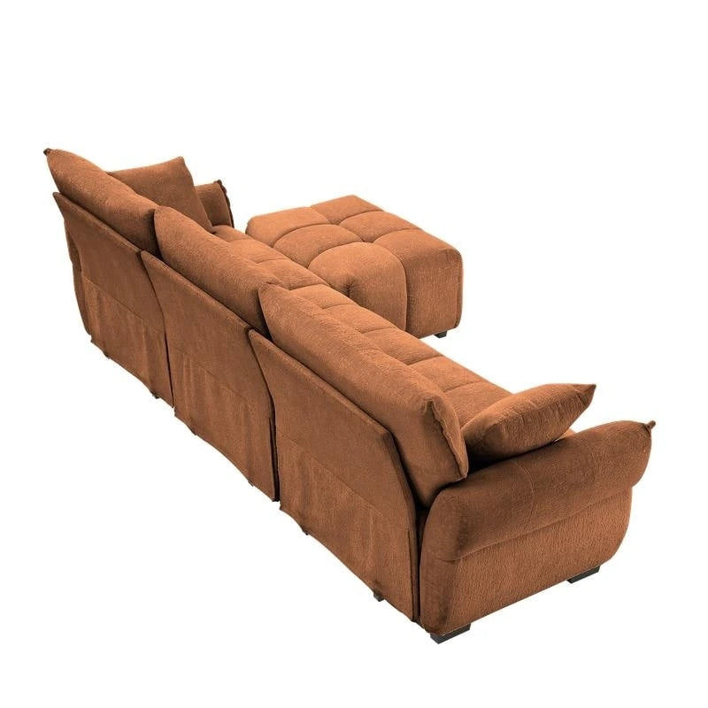 110.2 Three Seater Upholstered Sofa, 1 Ottoman