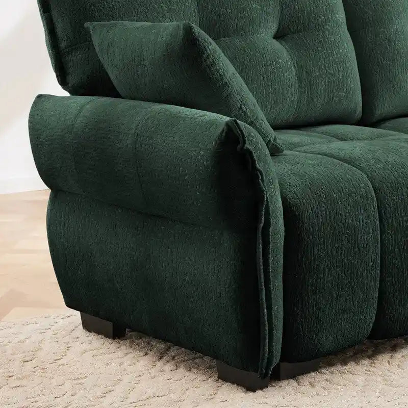 110.2 Three Seater Upholstered Sofa, 1 Ottoman