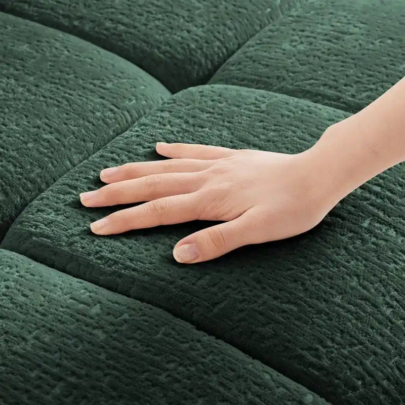 110.2 Three Seater Upholstered Sofa, 1 Ottoman