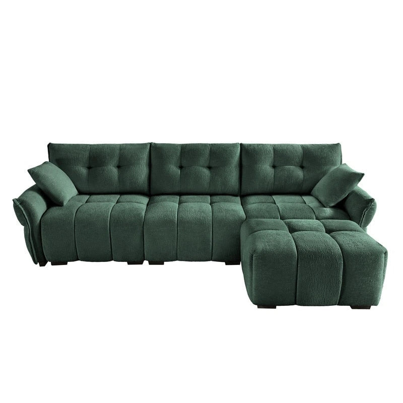 110.2 Three Seater Upholstered Sofa, 1 Ottoman