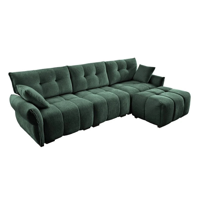 110.2 Three Seater Upholstered Sofa, 1 Ottoman