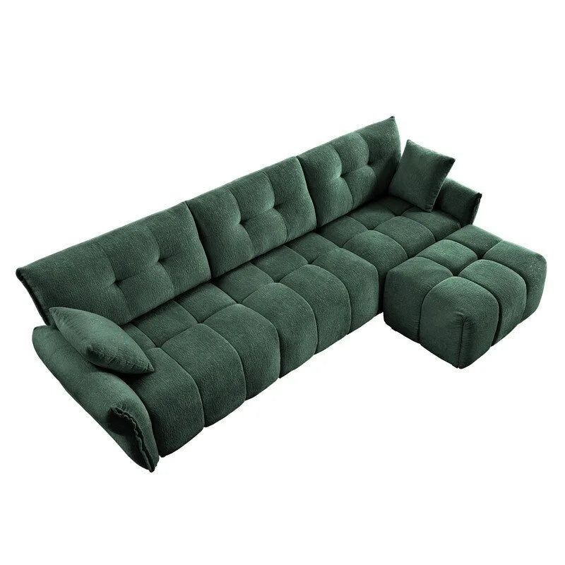 110.2 Three Seater Upholstered Sofa, 1 Ottoman
