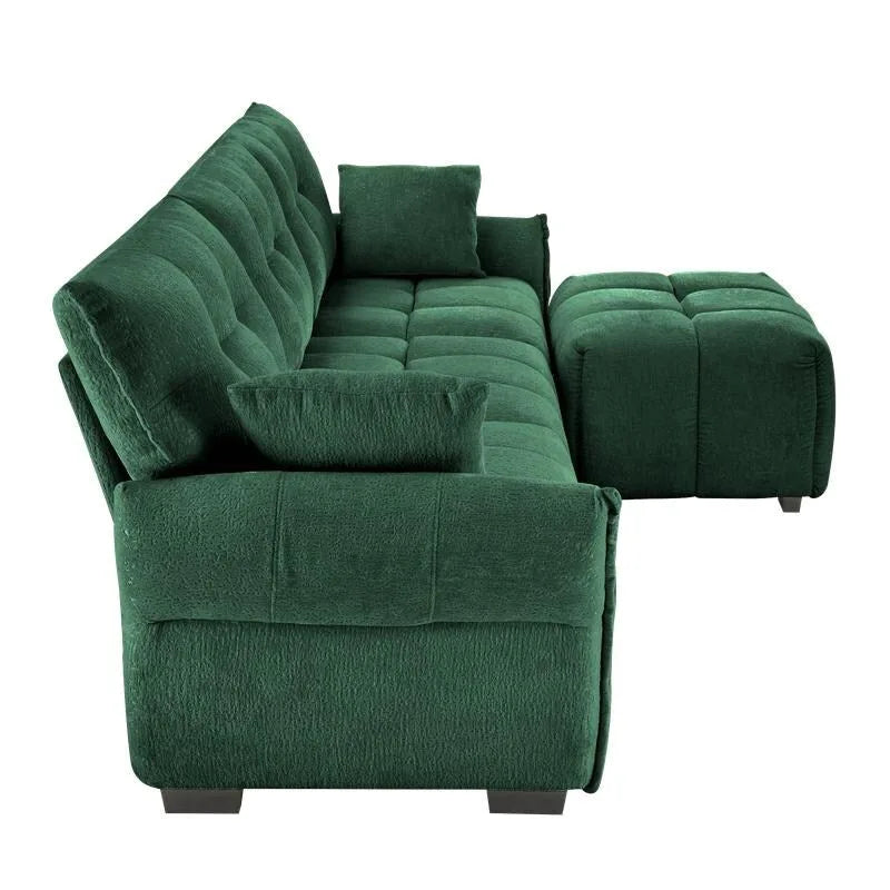 110.2 Three Seater Upholstered Sofa, 1 Ottoman