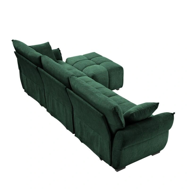 110.2 Three Seater Upholstered Sofa, 1 Ottoman