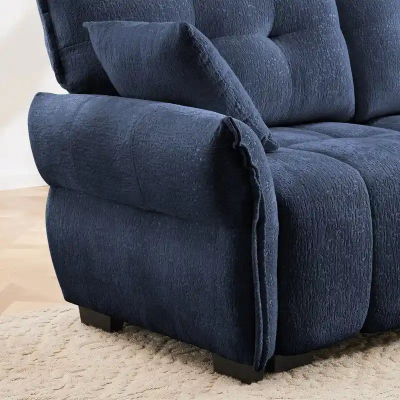 110.2 Three Seater Upholstered Sofa, 1 Ottoman