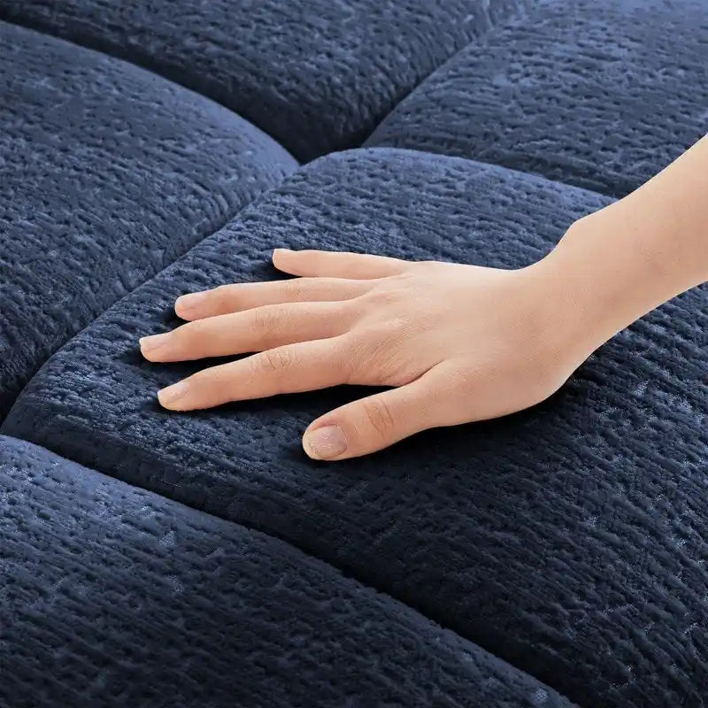 110.2 Three Seater Upholstered Sofa, 1 Ottoman
