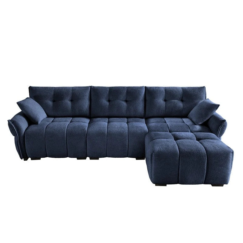 110.2 Three Seater Upholstered Sofa, 1 Ottoman