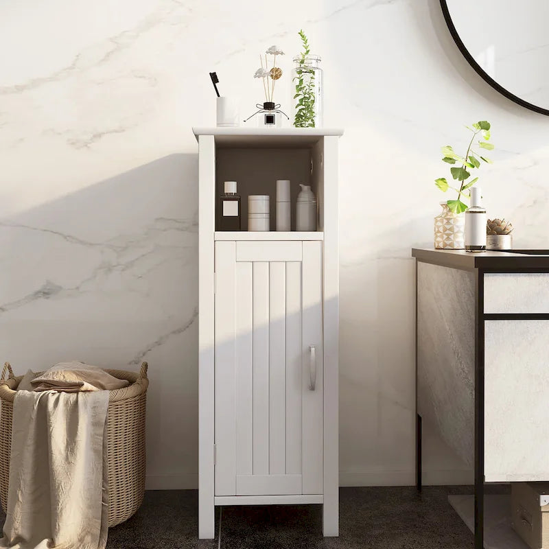 Meuble de rangement de salle de bain sur pied avec porte simple