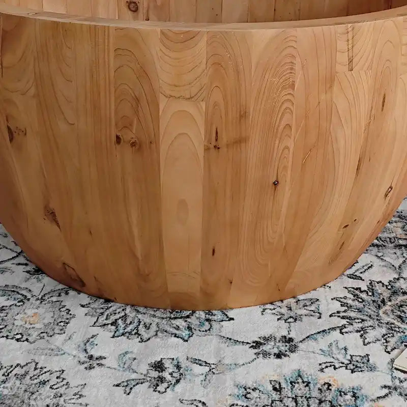 Table basse en forme de seau de style vintage avec rangement et capacité de charge raisonnable