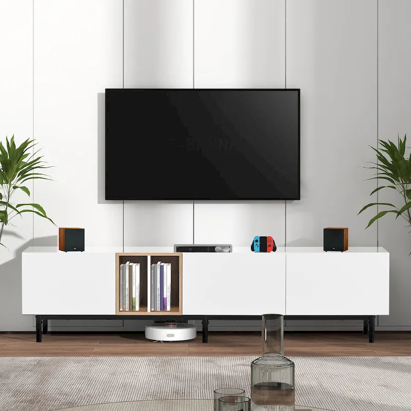 76 TV Stand with Doors & Large Storage for TVs Up to 80