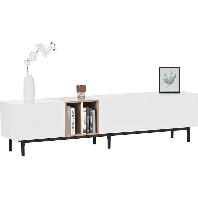Meuble TV de 193 cm avec portes abattantes et rangement pour téléviseurs jusqu'à 203 cm