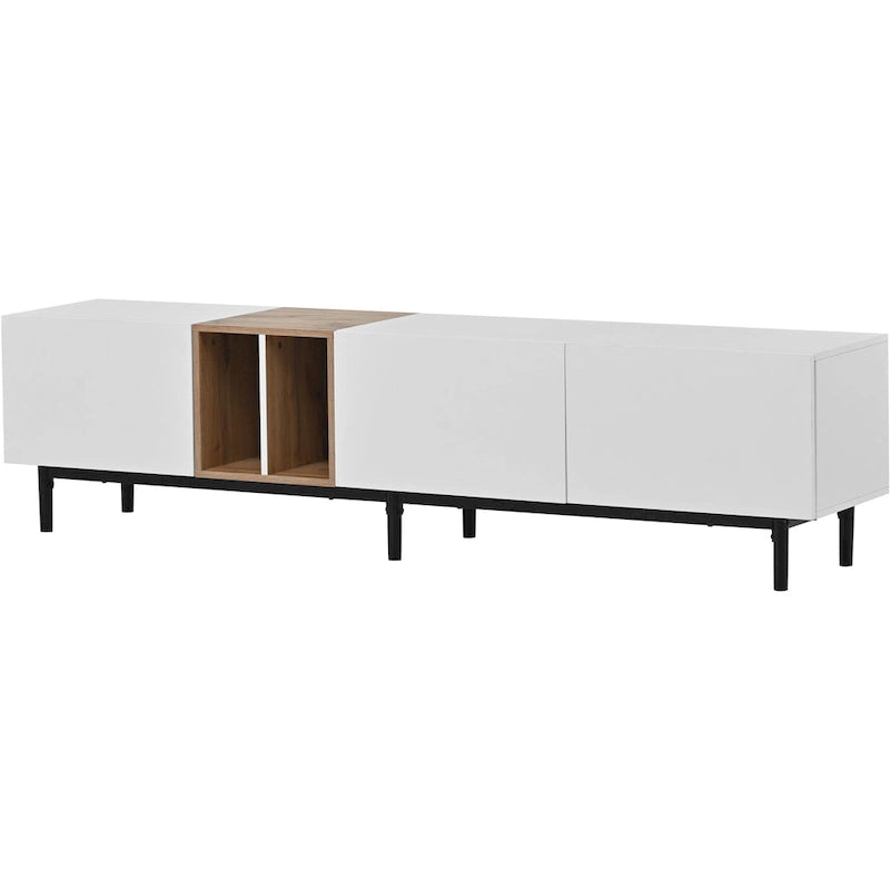 Meuble TV de 193 cm avec portes abattantes et rangement pour téléviseurs jusqu'à 203 cm