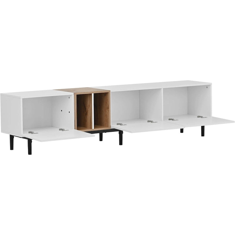 Meuble TV de 193 cm avec portes abattantes et rangement pour téléviseurs jusqu'à 203 cm