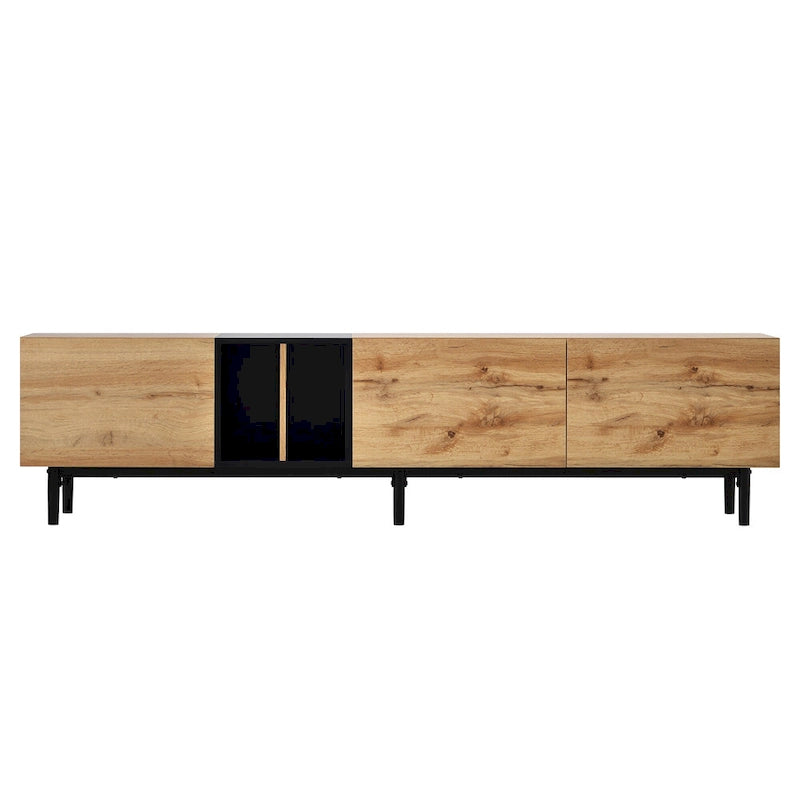 Meuble TV de 193 cm avec portes abattantes et rangement pour téléviseurs jusqu'à 203 cm