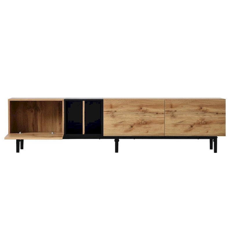 Meuble TV de 193 cm avec portes abattantes et rangement pour téléviseurs jusqu'à 203 cm