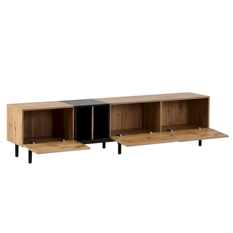 Meuble TV de 193 cm avec portes abattantes et rangement pour téléviseurs jusqu'à 203 cm