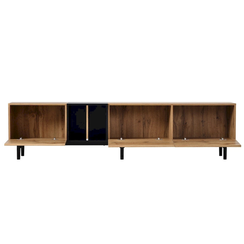 Meuble TV de 193 cm avec portes abattantes et rangement pour téléviseurs jusqu'à 203 cm