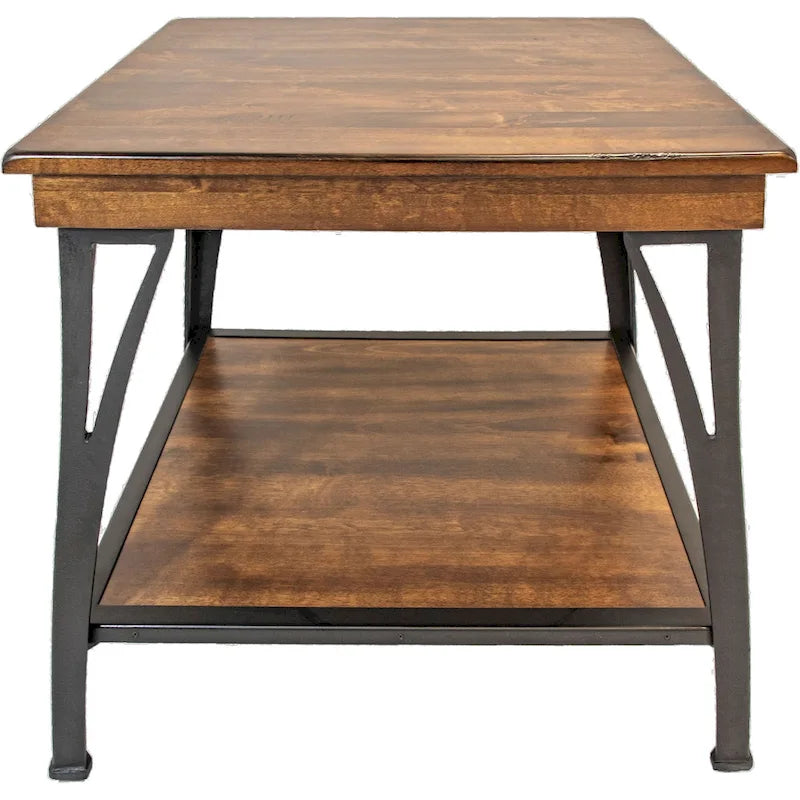 Table d'appoint à 1 étagère, finition cuivre, 61 cm