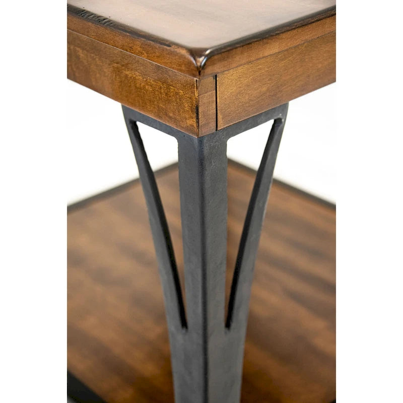 Table d'appoint à 1 étagère, finition cuivre, 61 cm