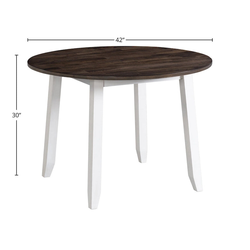 Table de salle à manger abattante grise et blanche, 42"