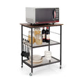 Chariot de service à 3 niveaux pour micro-ondes de cuisine avec roulettes
