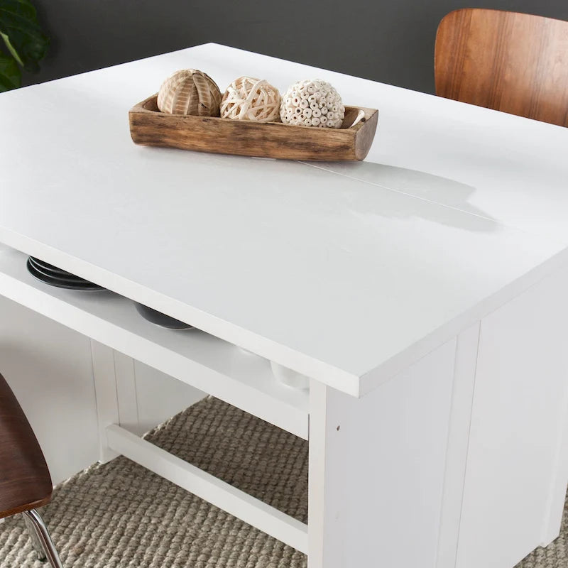 Console convertible blanche en table à manger
