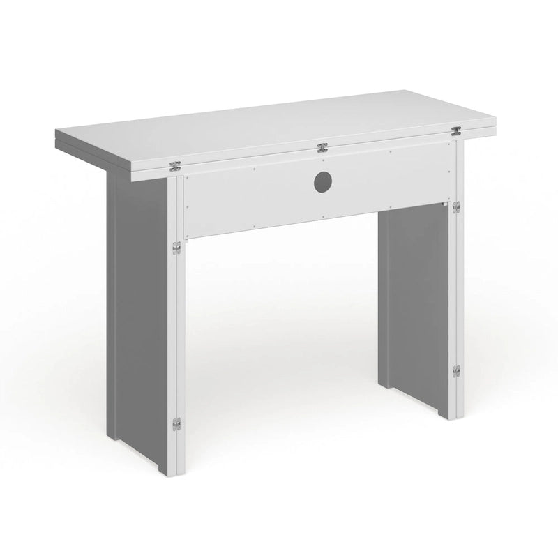 Console convertible blanche en table à manger
