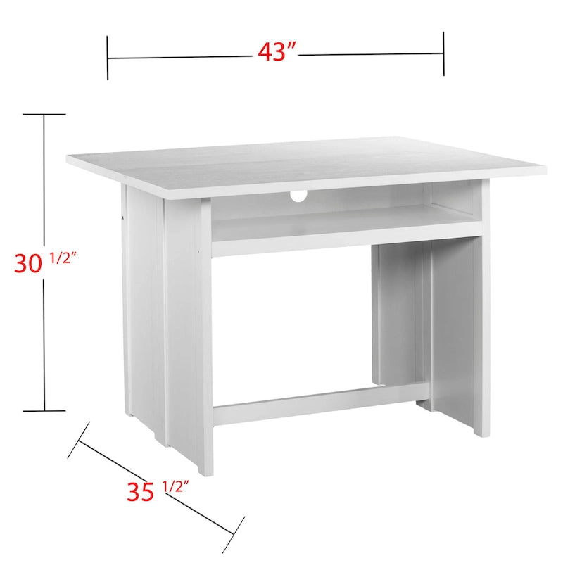 Console convertible blanche en table à manger