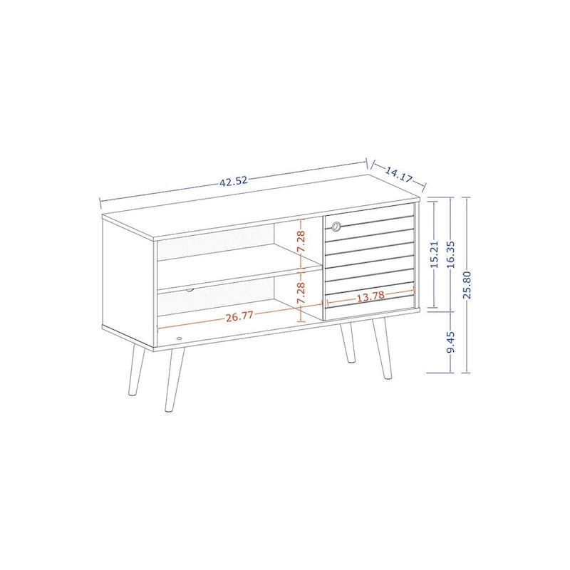 Console de rangement/meuble télé Mid-Century Modern