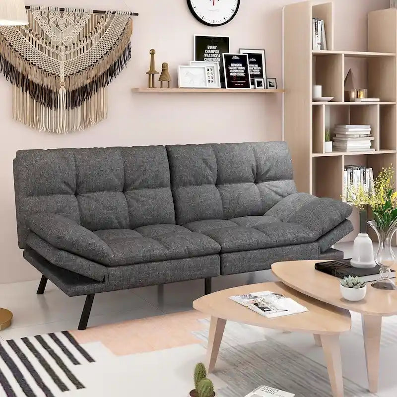 Futon moderne en mousse à mémoire de forme avec accoudoirs réglables