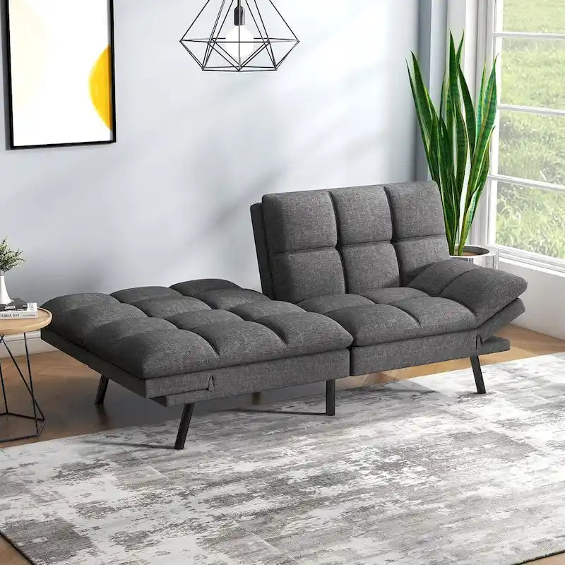 Futon moderne en mousse à mémoire de forme avec accoudoirs réglables