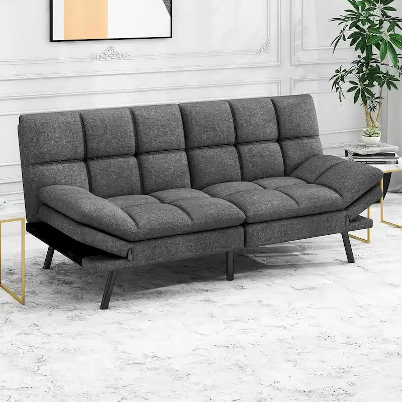 Futon moderne en mousse à mémoire de forme avec accoudoirs réglables