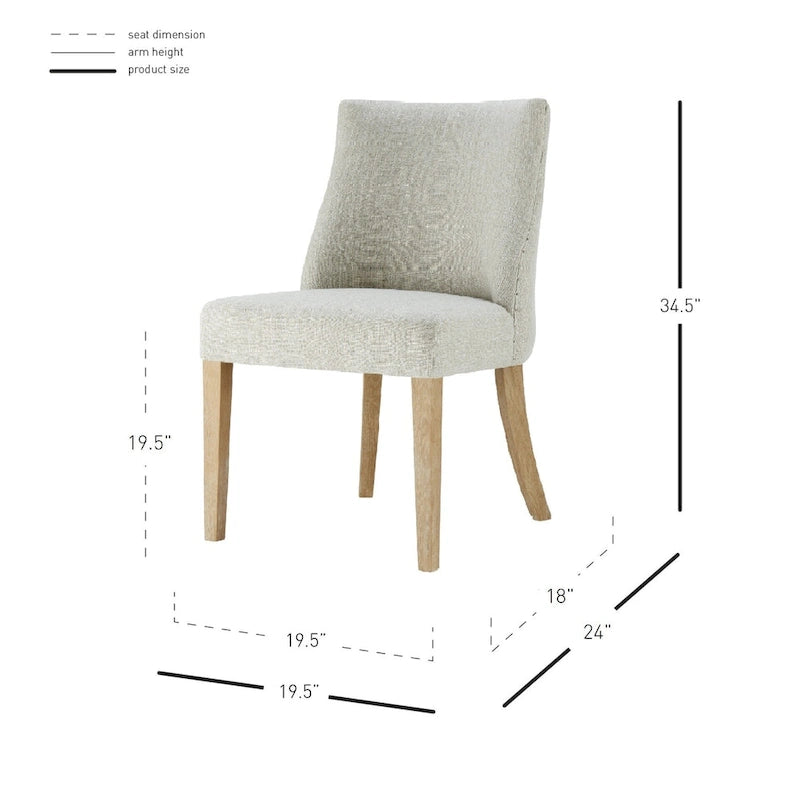 Chaise de salle à manger en tissu, lot de 2