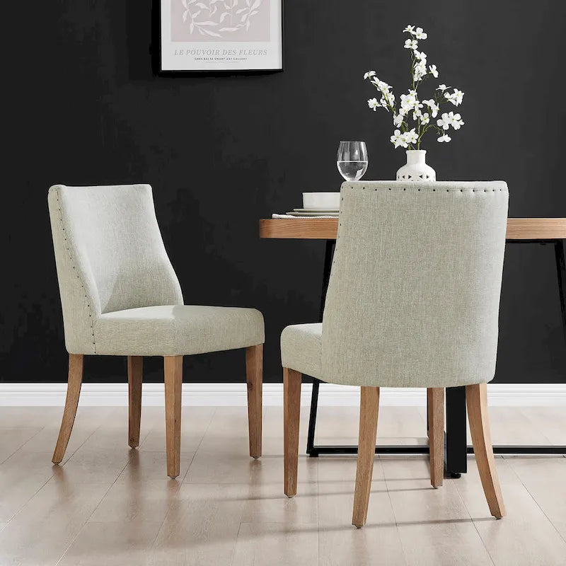 Chaise de salle à manger en tissu, lot de 2