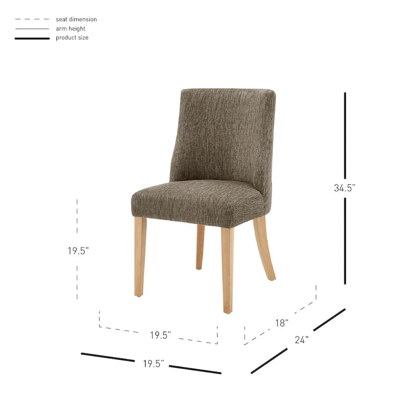 Chaise de salle à manger en tissu, lot de 2