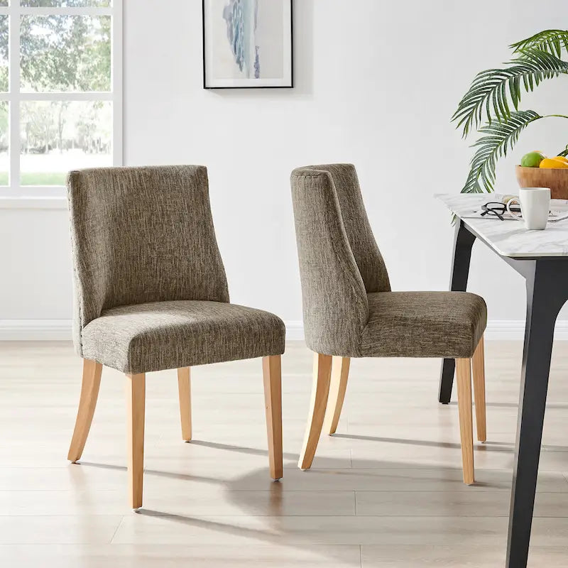 Chaise de salle à manger en tissu, lot de 2
