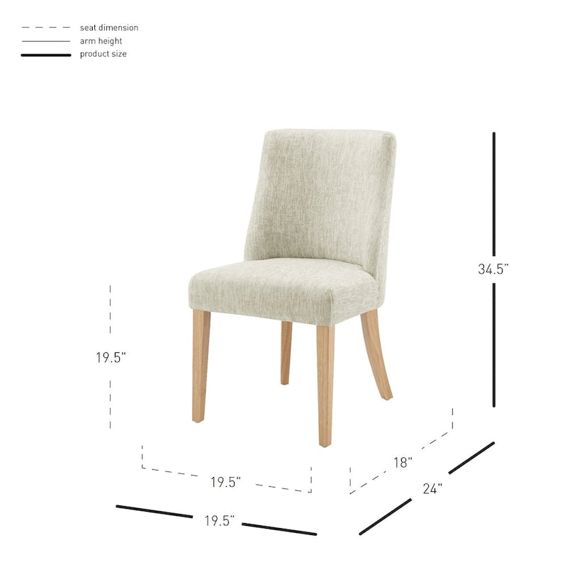 Chaise de salle à manger en tissu, lot de 2