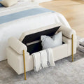 Banc de rangement en velours rembourré